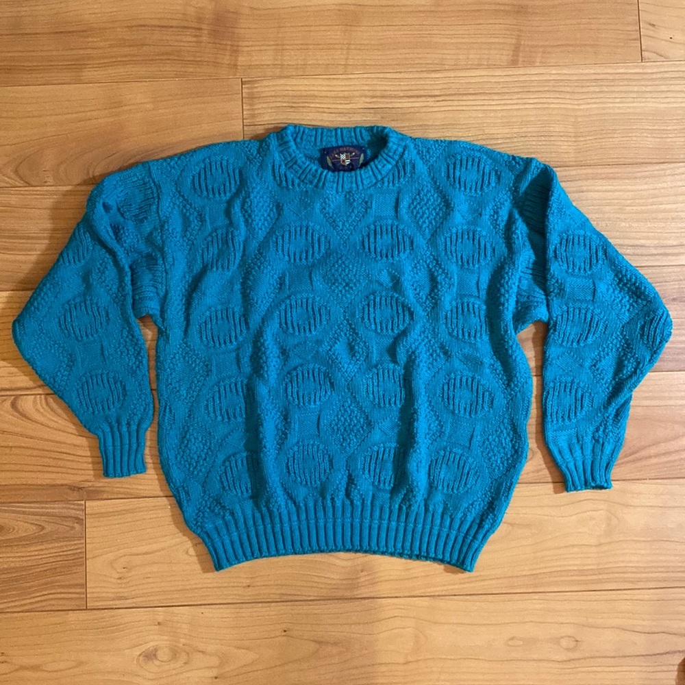 Lake Harmony U.S.A. Vintage Teal Knit Sweater